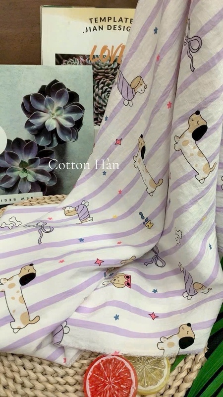 Vải Cotton hàn- Chất vải mềm, mát - Khổ 1.6m, cuộn 150m